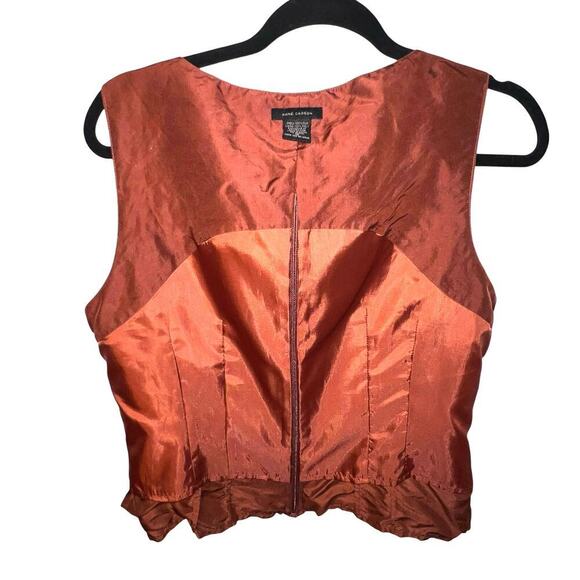 Anne Carson ladies size10 silk sequin lined rear zip Fairy goth vintage tank top - Picture 10 of 16